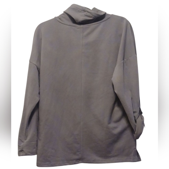 Gloria Vanderbilt - NWT, Gray Sports Warm-up Pullover Jacket W/ Roll tab... - Picture 3 of 9